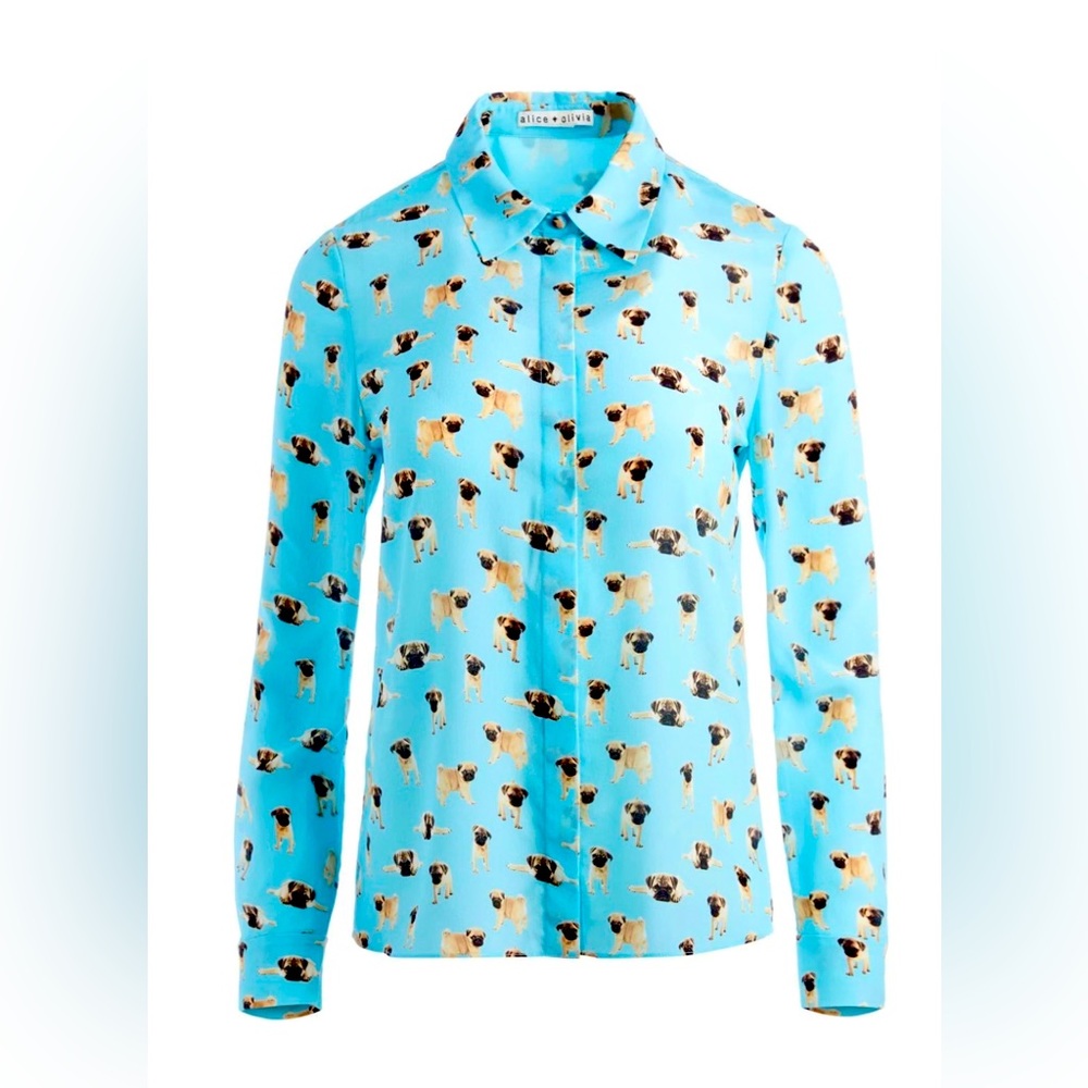 100% silk print button down shirt